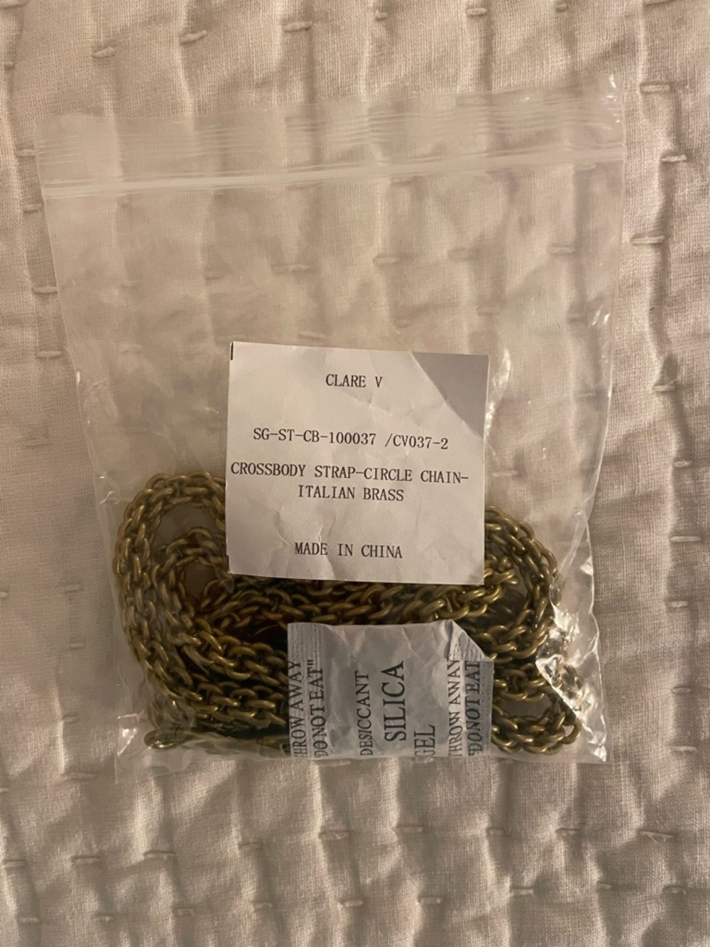 NIB Clare V. Thick Brass Chain Crossbody Strap - Picture 3 of 4